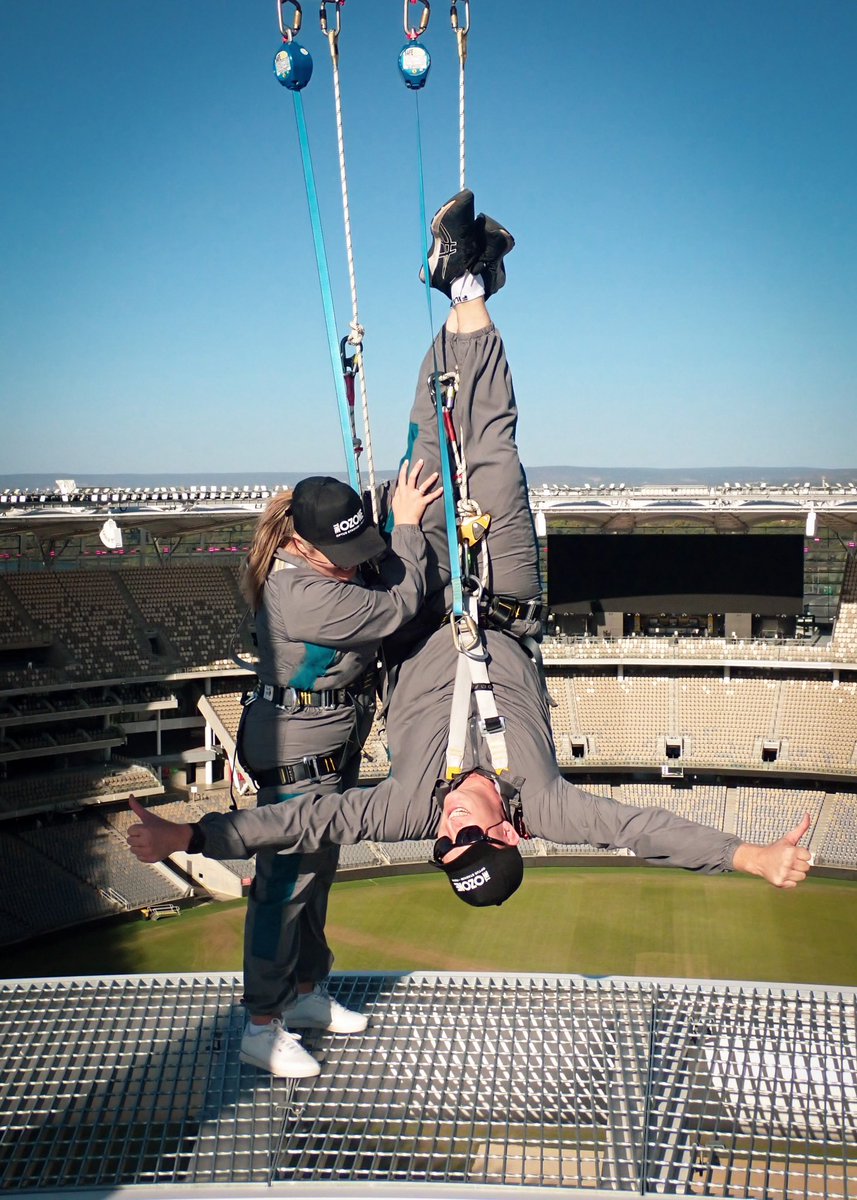 Spending Friday afternoon literally suspended 42m above the playing field at the World’s Most Beautiful Stadium - <a href="/OptusStadium/">OptusStadium</a> 
Fun fact: Did you know Vertigo is one of the few rooftop walks in the world that is all accessible? #wathedreamstate <a href="/WestAustralia/">Western Australia</a>