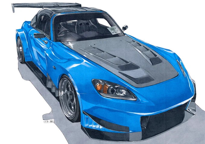 とてもかっこいいS2000を描かせていただきました!描いていていろいろな発見があり、このような機会をいただけて大変嬉しいですこの素敵なお車がこれからもご活躍されることをお祈り申し上げます!!  