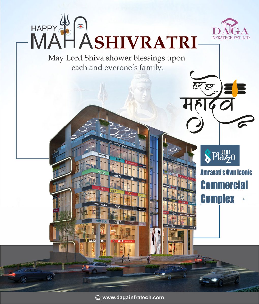 Dagainfratech's tweet photo. As we celebrate the auspicious occasion of Maha Shivratri, may Lord Shiva bless you with everlasting happiness and success in life.
Daga Infratech wishes you and your family a very Happy Maha Shivratri!
#lifestyle #craft #landmark #architecture #iconicbuilding #amravati https://t.co/lcaaQyxffI