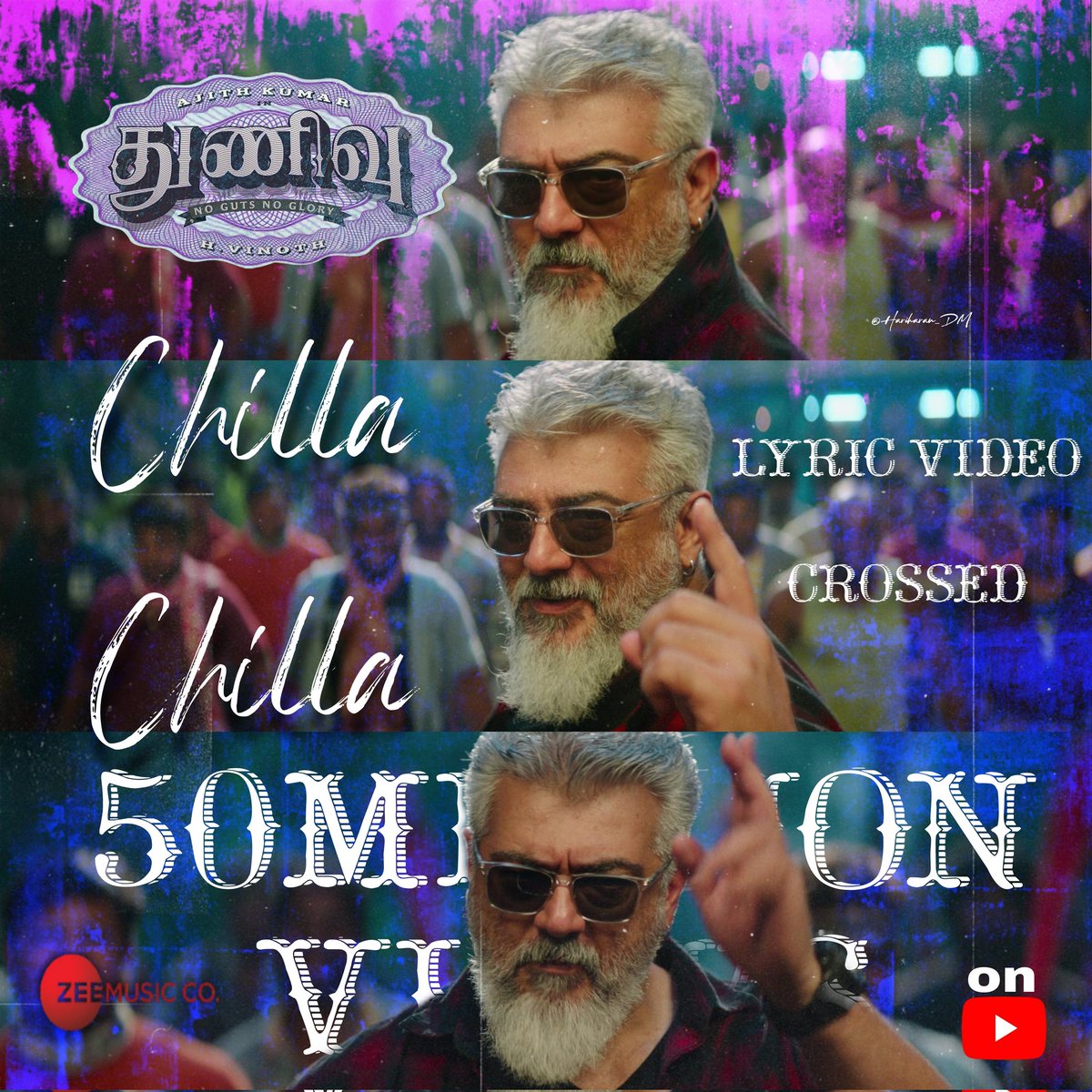 #BlockBusterThunivu in screens 🌟
#ChartbusterThunivuAlbum 🕺✨ !!

#ChillaChilla Holds No 1 Postion In #RadioMirchi AND Lyrical Video Hits 50 M+ On @zeemusicsouth YT Channel 🔥🔥🥳 #Ghibran50 🎧💥

@GhibranOfficial @VaisaghOfficial

#AjithKumar #AK #Thunivu 💫