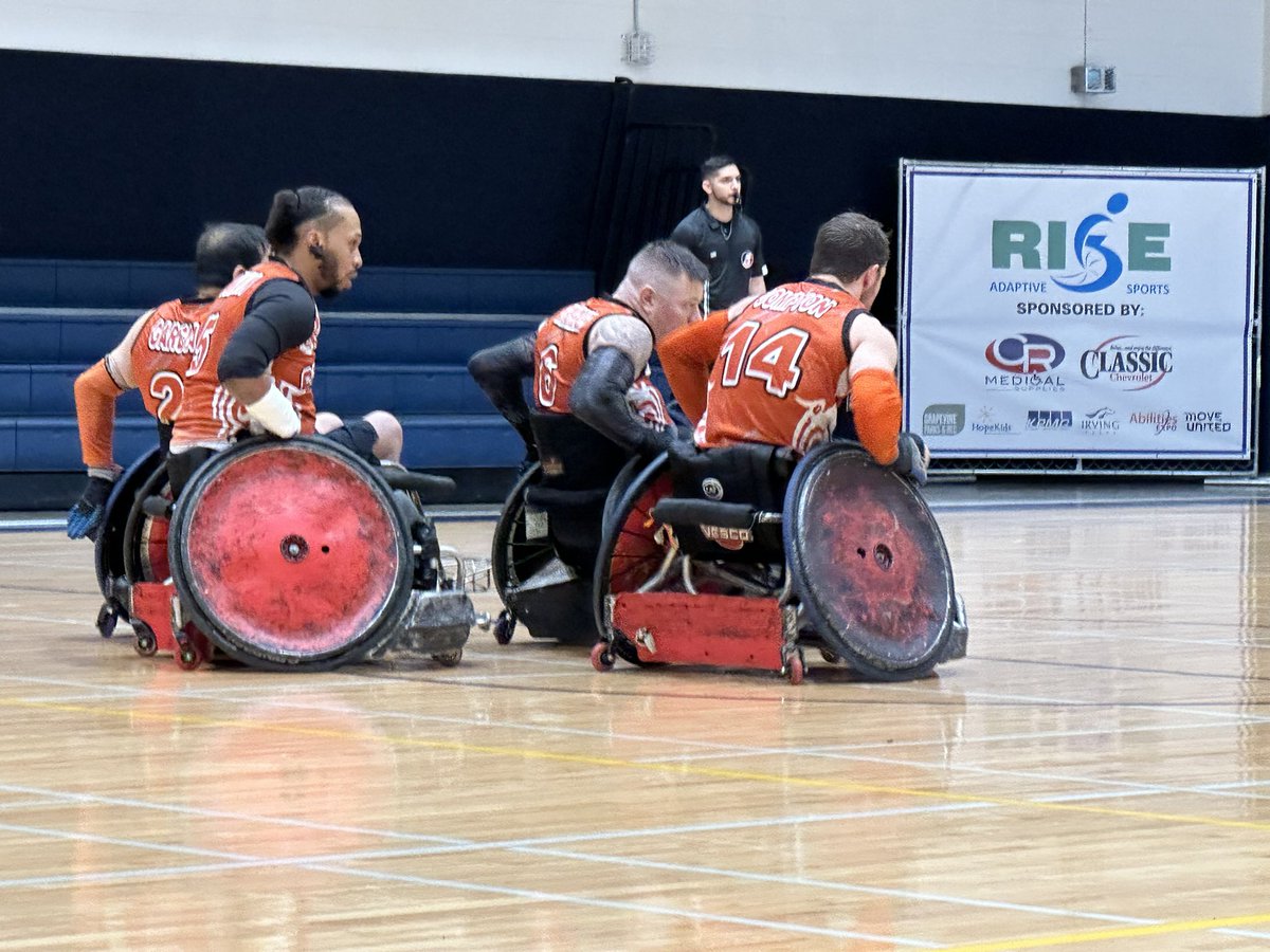 TexasStampede's tweet photo. The Texas Stampede took the court with an abbreviated cast! Jared Compton, Andre Lampkin, Daniel Curtis and Gabriel Garcia played Ironman rugby against the DFW Rangers. A special appearance was made to lend a helping hand by Seattles very own Jeremy Hannaford Texas 50-23! https://t.co/Zd8URnC28Y