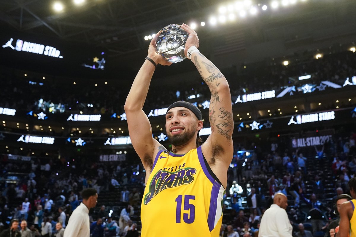 Jose Alvarado’s journey is amazing:

-Undrafted out of Georgia Tech in '21
-Fought for a 2-way contract with Pelicans
-Earned pivotal minutes in Pels’ rotation &amp; playoff run
-Signed 4-yr contract with NOLA this past offseason
-Wins Rising Stars MVP

Never counted himself out 💯
