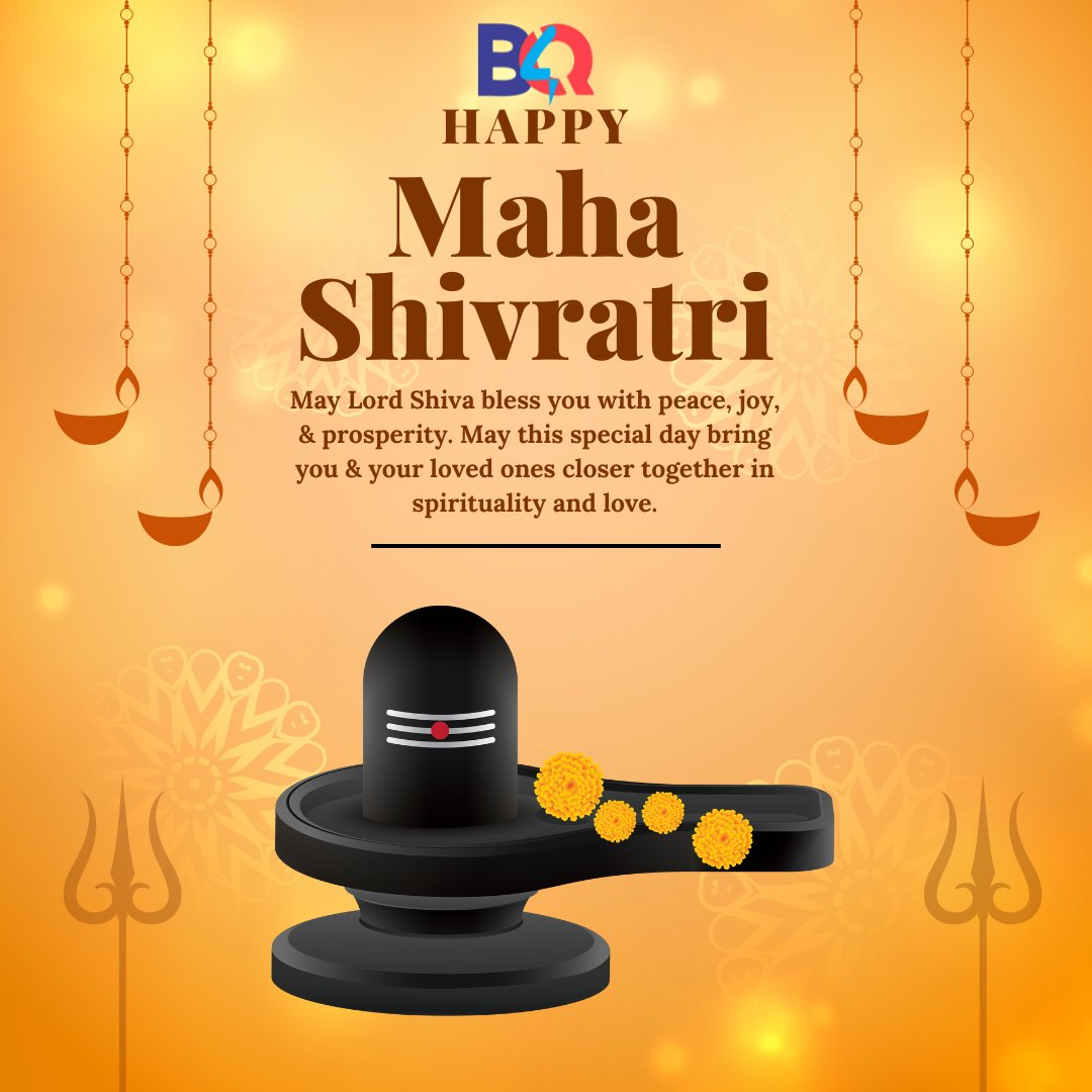 B4qManagement's tweet photo. On the occasion of Maha Shivratri, We extend our warm wishes to you and your loved ones. May this auspicious occasion inspire you to be like Lord Shiva.
Happy Maha Shivratri 2023🔱🔱🔱
#shivaratri2023  #SHIVA #Mahadev #mahakal  #Shivratri2023 #HappyMahashivratri2023 https://t.co/dTZZtZR1JH