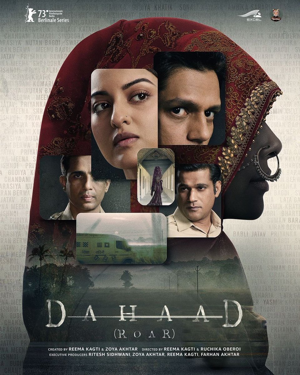 Roaring!! new poster of #Dahaad right before its world premiere at the @berlinale
#Sonakshisinha @MrVijayVarma @s0humshah @kagtireema @ruchikaoberoi @ritesh_sid #ZoyaAkhtar @FarOutAkhtar @excelmovies @tigerbabyfilms @J10Kassim #SunithaRam #AngadDevSingh @vishalrr