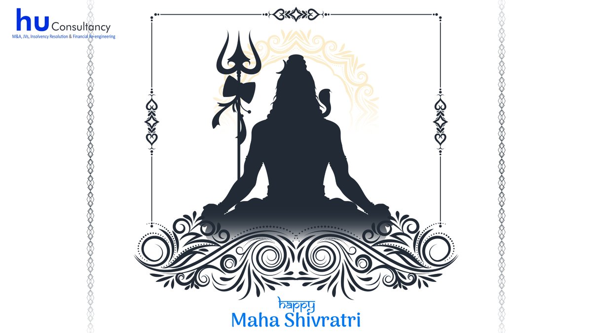 hu_consultancy's tweet photo. Wishing you a very happy #Mahashivratri! May the divine blessings of Lord Shiva bring you good fortune and happiness!
#huconsultancy #mergers #acquistions #amalgamations #demergers #slumpsale #consultancy #insolvency #bankruptcy https://t.co/wh1WHoKNLV