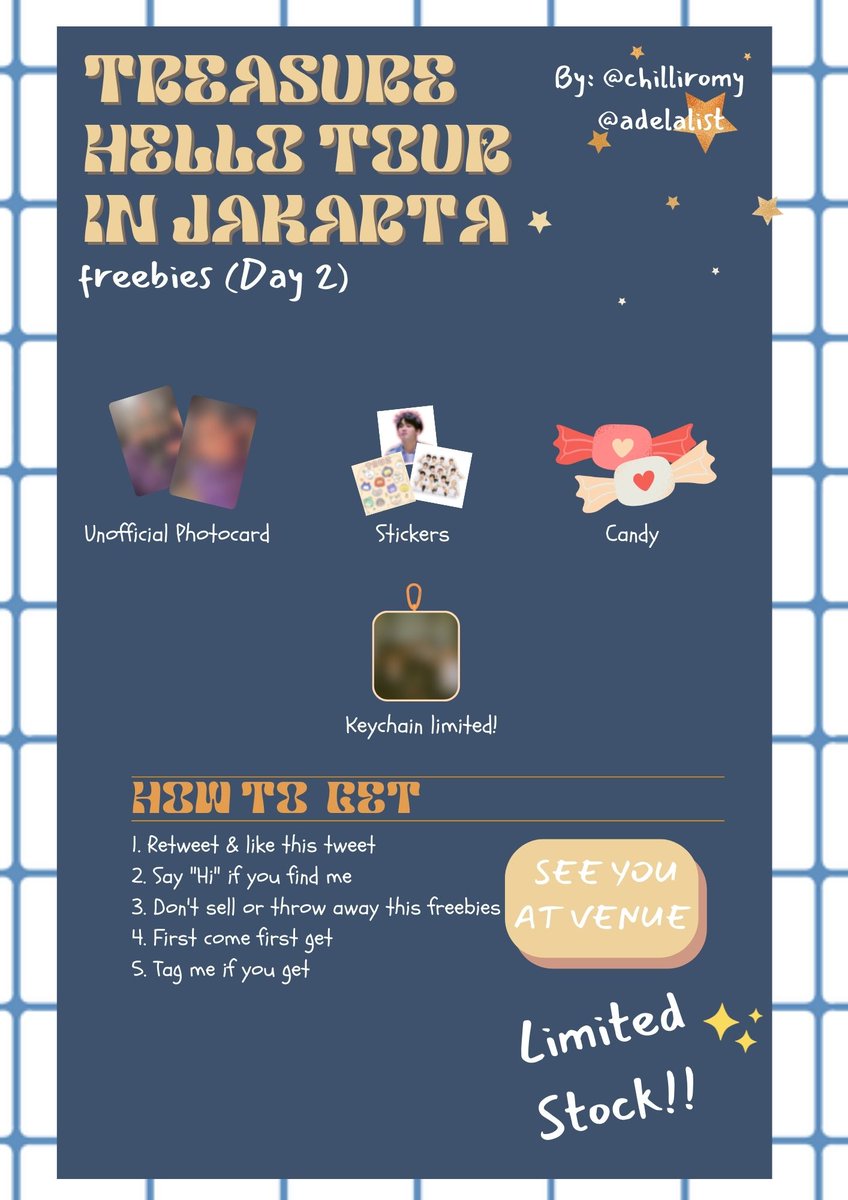 chilliromy's tweet photo. 💎 TREASURE HELLO TOUR in JAKARTA 💎
freebies by : @chilliromy

🗓️ 19 MARET 2023 ( Day 2)
📍ICE BSD 
⏰ TBA https://t.co/aZTJdHDN1U

💎 RT &amp; like are appreciate
💎More details on pic 

see you TEUME💙
#TREASURE_HELLOinJKT 
#HELLOinJKT https://t.co/f6ZskXTNeQ