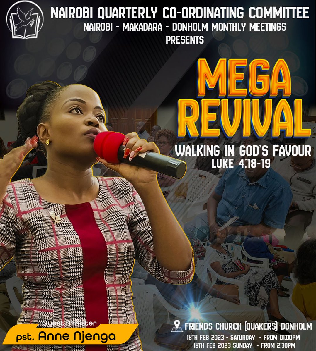fcdonholm's tweet photo. If you missed yesterday, don't miss TODAY!! Saturday 18th Feb as from 1:00pm - 5:30pm!! NAMADO Revival is on peak!! You may also follow live on our social media pages (Youtube - Friends Church Quakers Donholm, Facebook - Friends Church Quakers Donholm, Varina Media) Don't MIss!! https://t.co/1O9AgVHXea