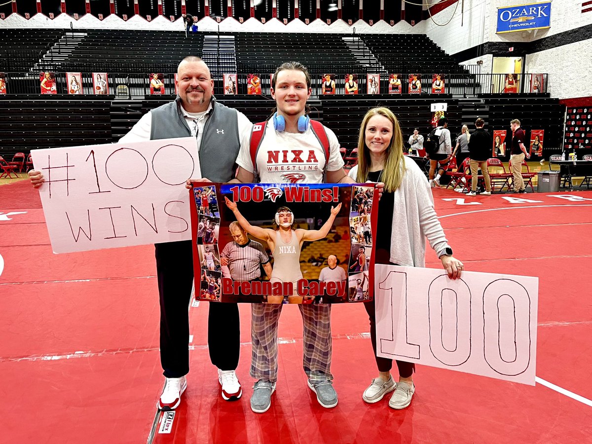 Congratulations Brennan on Varsity Career Win #100 <a href="/Brennan_c4/">Brennan Carey</a> 
<a href="/missouriwrestle/">Missouri Wrestling</a> <a href="/NixaWrestling/">Nixa Wrestling</a>
