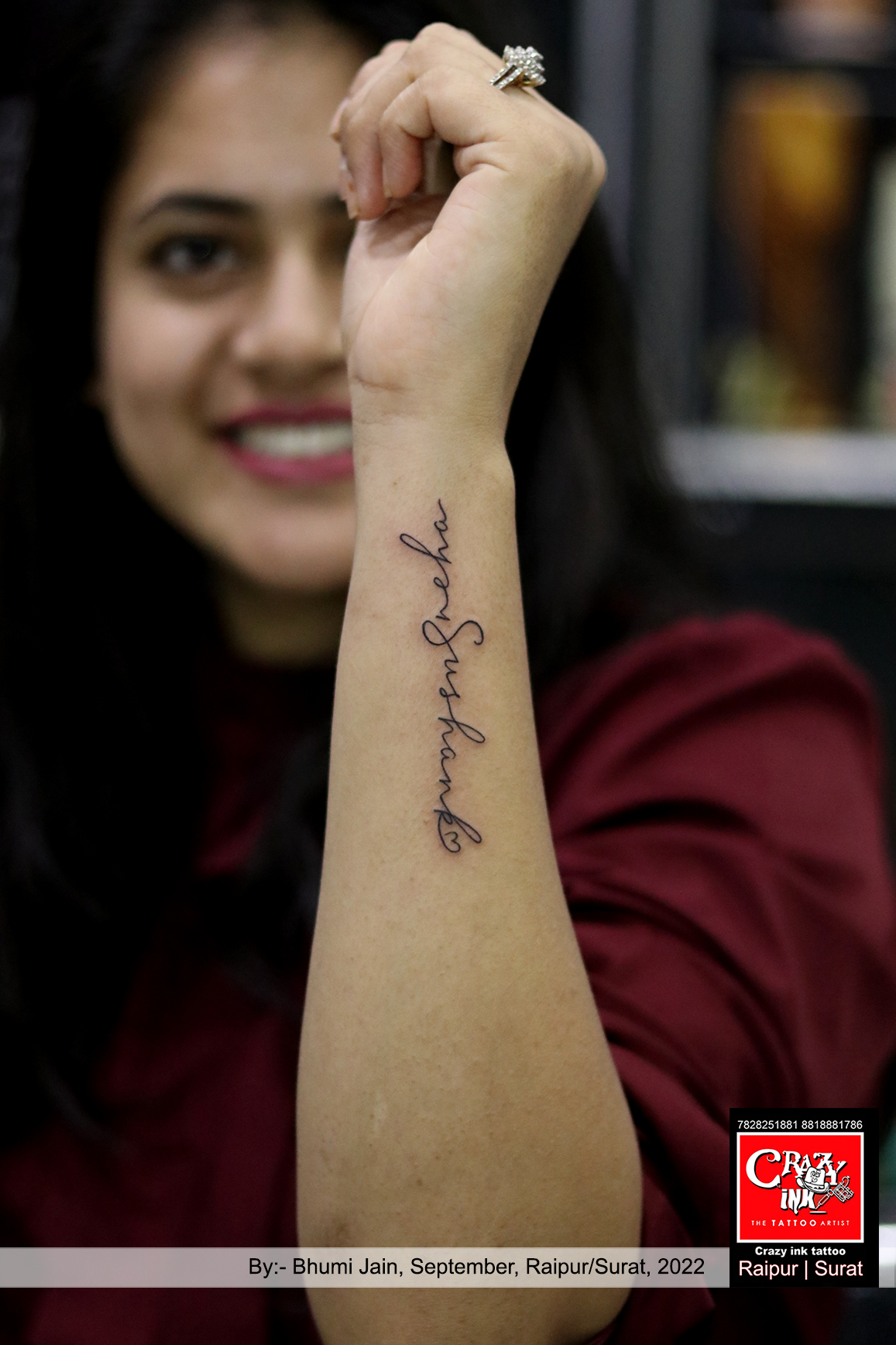 Name Tattoos On Side Of Wrist
