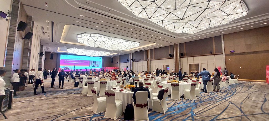 AU_WGYD's tweet photo. This beautiful morning, the Skylight Hotel, Addis Ababa is already buzzing as we're about to commence the 2023 African Union Gender Pre-Summit Presidential High-Level Advocacy Breakfast.

Currently observing arrival and registration of guests.

#AUGenderPreSummit
#AUSummit https://t.co/pGVAHphR9U