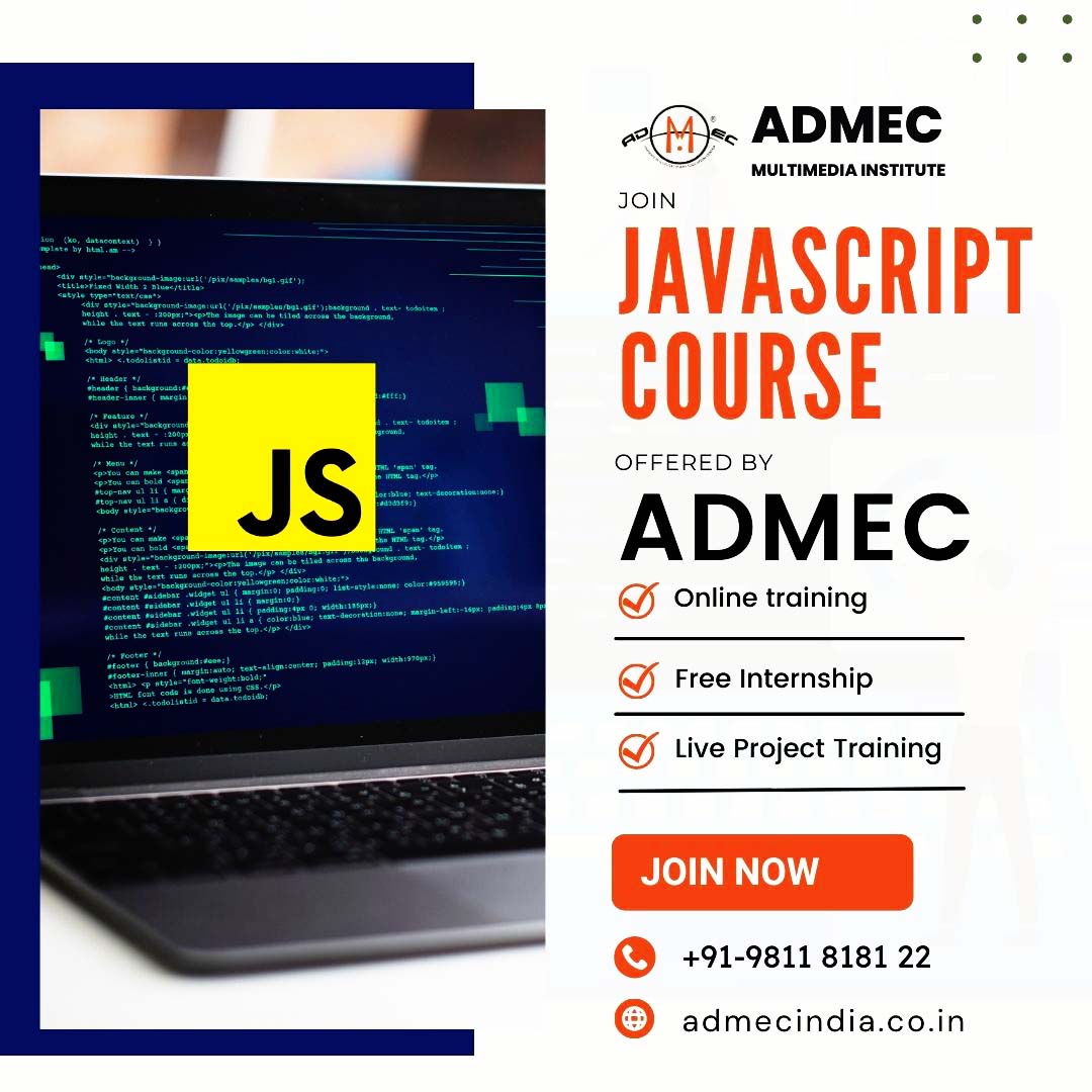 admecinstitute's tweet image. Want to learn a language that fits all whether its mobile UI, website or e-learning, join the #JavaScriptcourse offered by ADMEC.  #JavascripttrainingInstituteinDelhi provides you sound understanding of all #JavaScript crucial topics.

Check course here: bit.ly/3Z21awK