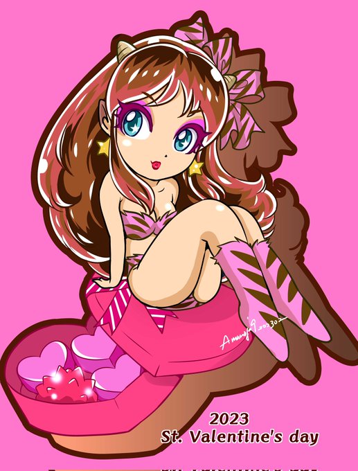 昨日のチョコラムのいちごチョコバージョン🍓。

#うる星やつら
#バレンタイン
#ラム 