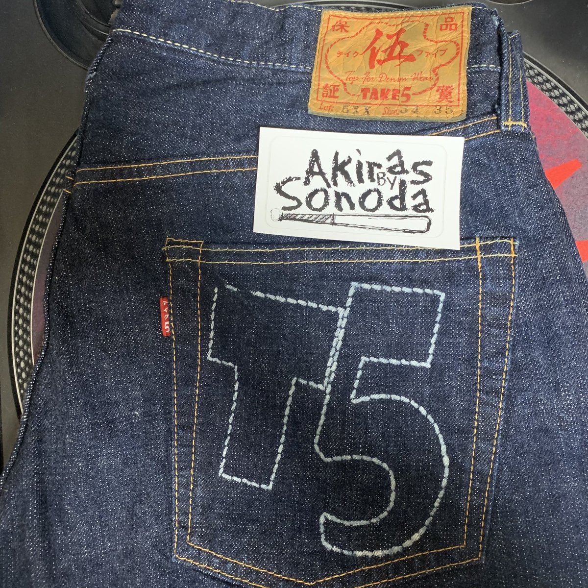 akiras216's tweet image. フェローズ✖️TAKE5別注の
新品未使用裾上げ無しデニムが
届きました👖
#pherrows