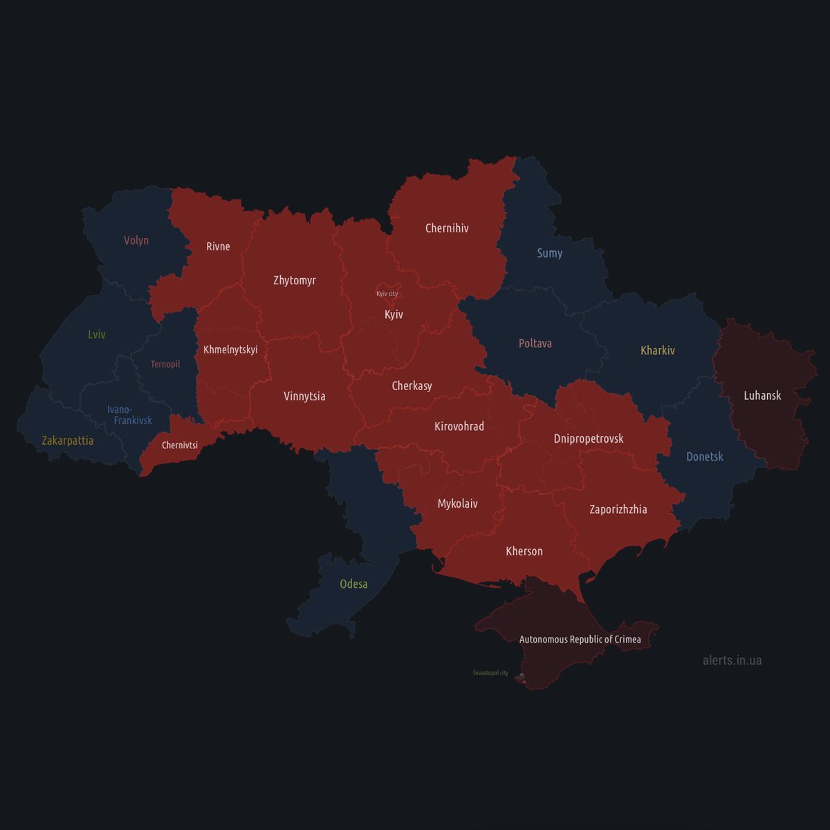 OSINTdefender on Twitter: "Air Raid Alerts are currently spreading