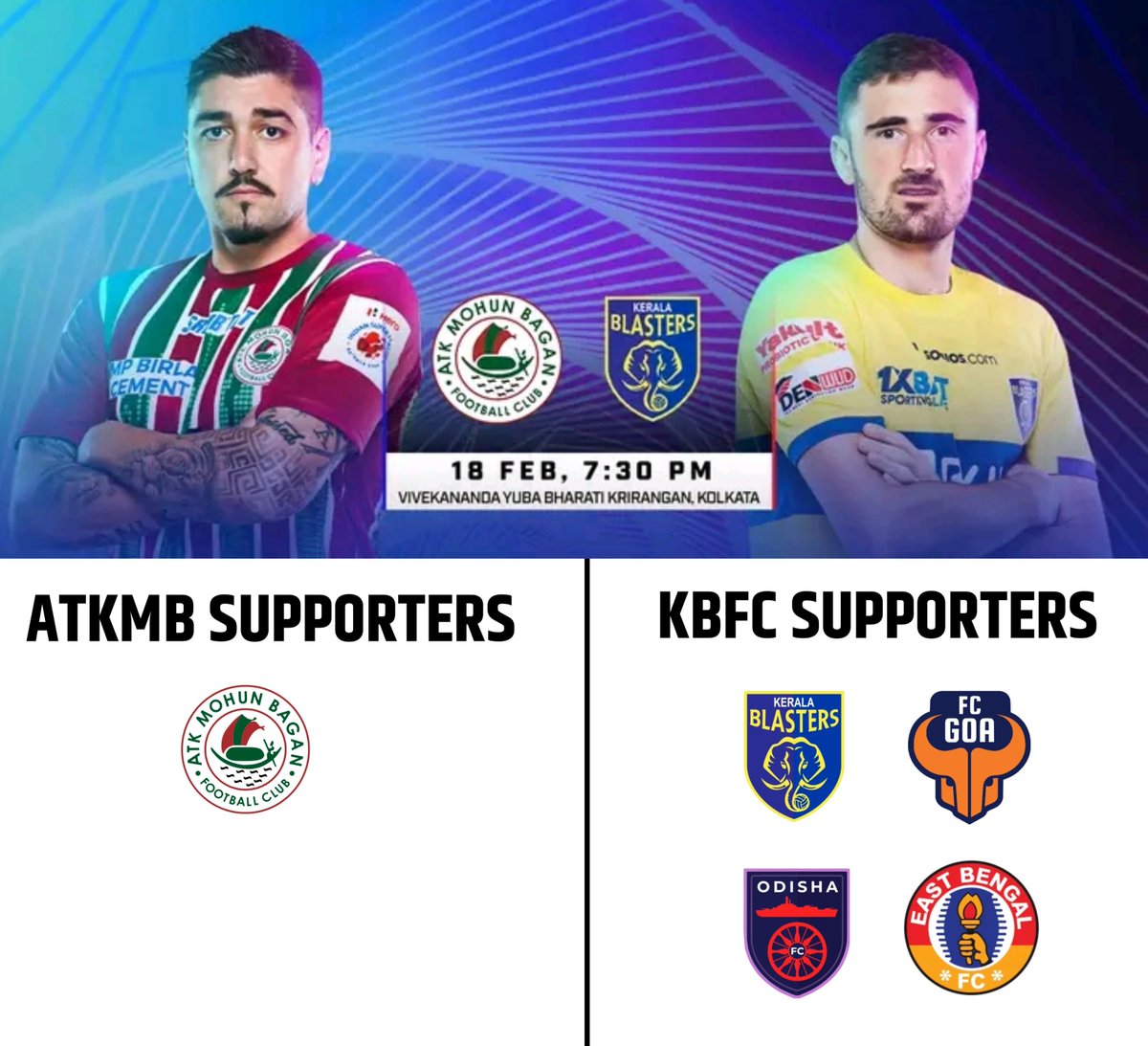 Matchday 😑

#ISL #Kbfc #ATKMohunBagan #HeroISL