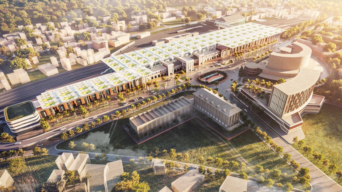 RailMinIndia's tweet photo. Towering Uplift: Take a look at the proposed design of the to-be-redeveloped Trivandrum Railway Station. https://t.co/w3FxQesBFm