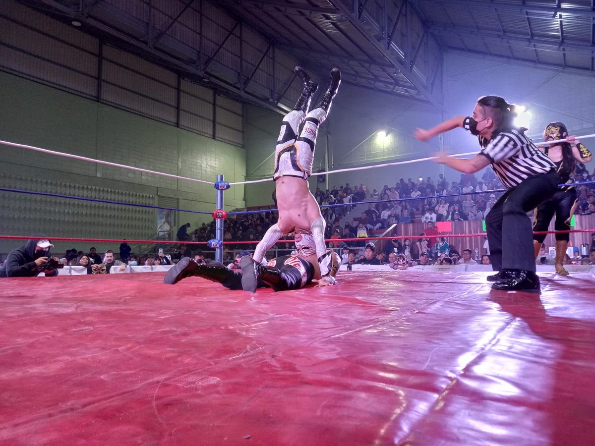 LaTijeraLucha's tweet photo. Un lucha de súper lujo en relevos mixtos, el talento de #SexyStar y #4Ases se imponen a la rudeza de #ReinaDorada y #DieselJr con una espectacular plancha "sapito" al estilo #LoveMachine, para hacer explotar a la afición de la alcaldía Gustavo A. Madero...
#latijeraluchalibre https://t.co/3Ds9QI7lct