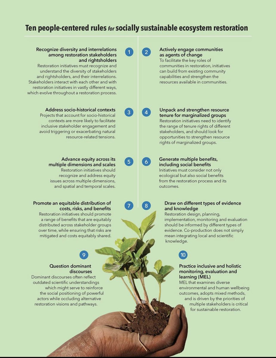 How can we promote socially sustainable ecosystem restoration?

Below some guidelines for #reforestation that maximize:
📌 carbon sequestration
📌 #biodiversity recovery
📌 livelihood benefits. Thanks to Marlene Elias at al.
<a href="/UNBiodiversity/">UN Biodiversity</a> <a href="/IPBES/">ipbes</a>