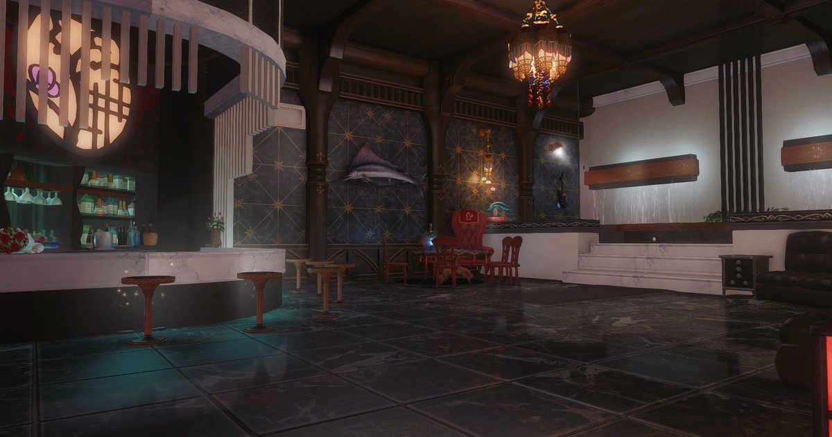 aimee_aether's tweet photo. Redid the downstairs of the FC~ #ffxiv #ffxivhousing https://t.co/w07jTMPj21
