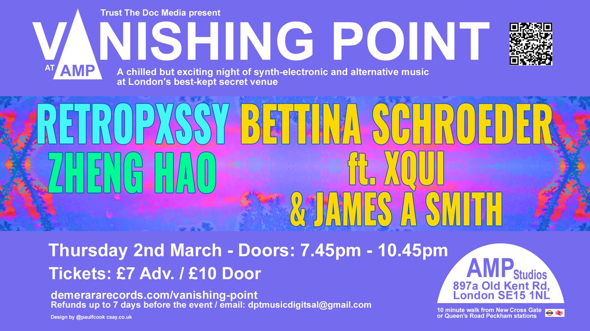 Neil March (Trust The Doc Media/ICMP) (@trustthedocuk) on Twitter photo Big big thanks to amazing <a href="/deXterBentley/">Hello GoodBye Show</a> for giving the next <a href="/VanishingPntUK/">Vanishing Point</a> gig on 2nd March a shout out on the #HelloGoodbyeShow on <a href="/ResonanceFM/">Resonance FM</a> .Tickets just £7 advance (£10 door) & ft: <a href="/retropxssy/">retropxssy</a> #ZhengHao & #BettinaSchroeder + Xqui & JamesASmth.
demerararecords.com/vanishing-point Big big thanks to amazing <a href="/deXterBentley/">Hello GoodBye Show</a> for giving the next <a href="/VanishingPntUK/">Vanishing Point</a> gig on 2nd March a shout out on the #HelloGoodbyeShow on <a href="/ResonanceFM/">Resonance FM</a> .Tickets just £7 advance (£10 door) & ft: <a href="/retropxssy/">retropxssy</a> #ZhengHao & #BettinaSchroeder + Xqui & JamesASmth.
demerararecords.com/vanishing-point