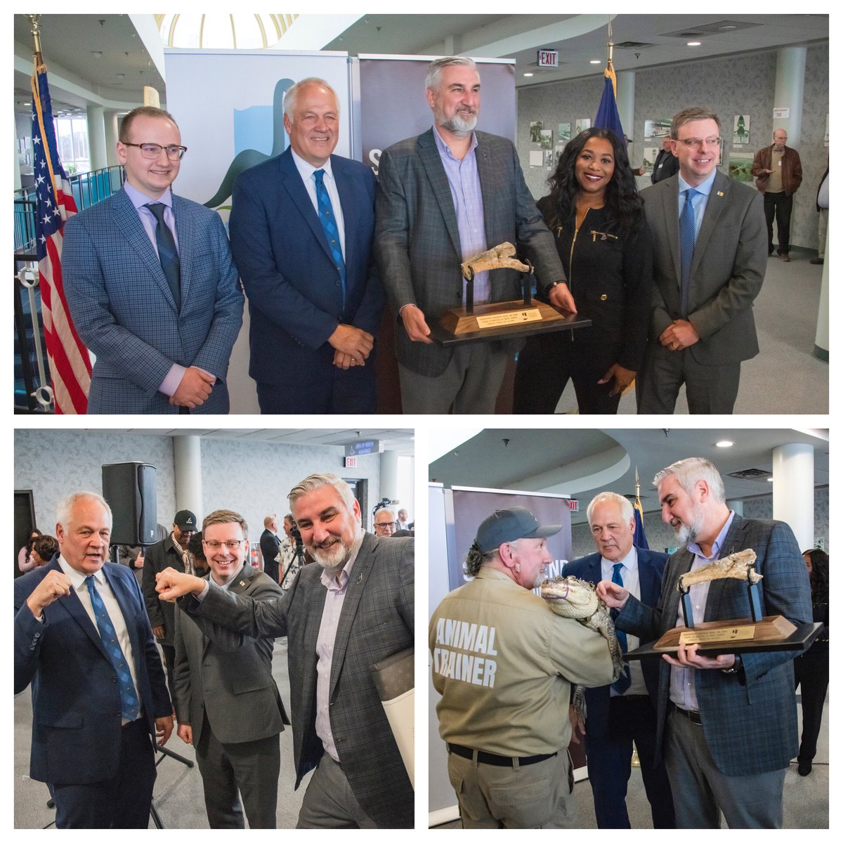 Celebrating the development of the Indiana Dinosaur Museum with @GovHolcomb, @ChocolateBend and the <a href="/CityofSouthBend/">City of South Bend</a> #SouthBendRegion