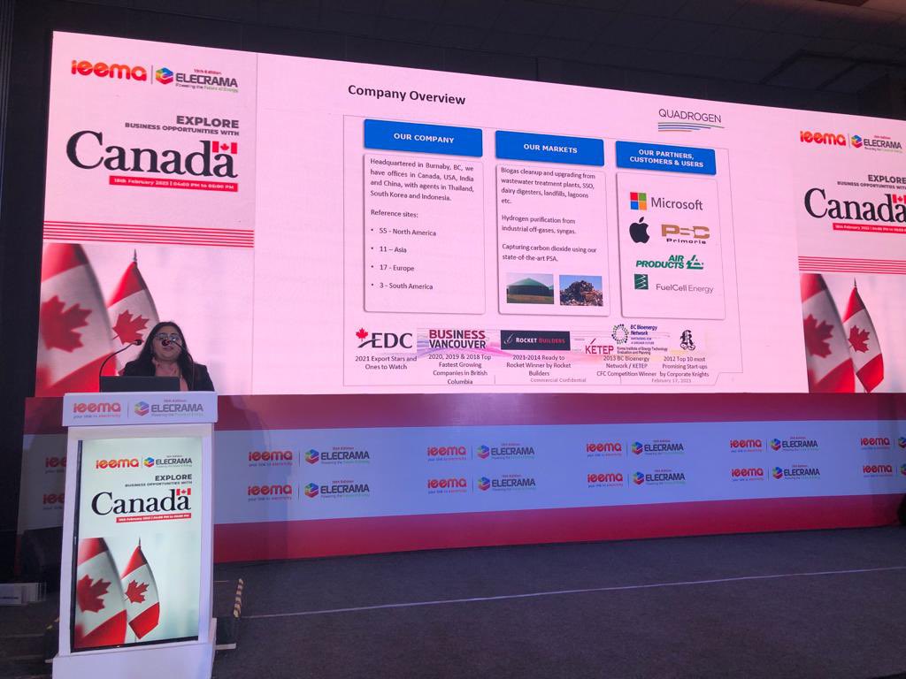 DeborahRH_'s tweet photo. ✅ Done and done! Eight 🇨🇦 companies just pitched to an audience of 60+ participants at #ELECRAMA, here are pics of just a few of them. Well done #Daanaa @EfficiencyCap #Enertics @Power_HV_ @quadrogen #SolarACM @ThermalfrostInc @ZenEbikes https://t.co/rnV1LTklRd