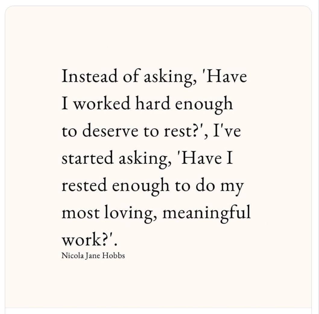 Please give yourself permission to rest.