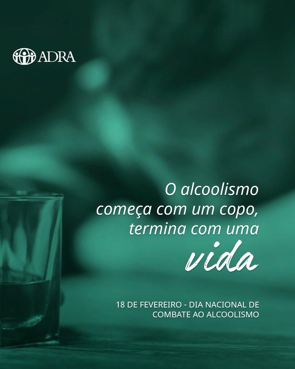 Você sabia que o alcoolismo é uma das três doenças que mais causam mortes no mundo? Ele se desenvolve gradualmente, até que o corpo se torne dependente do álcool.

Para se tratar, o primeiro passo é reconhecer a doença. Em seguida, buscar ajuda. Cuide-se!

#ADRABrasil