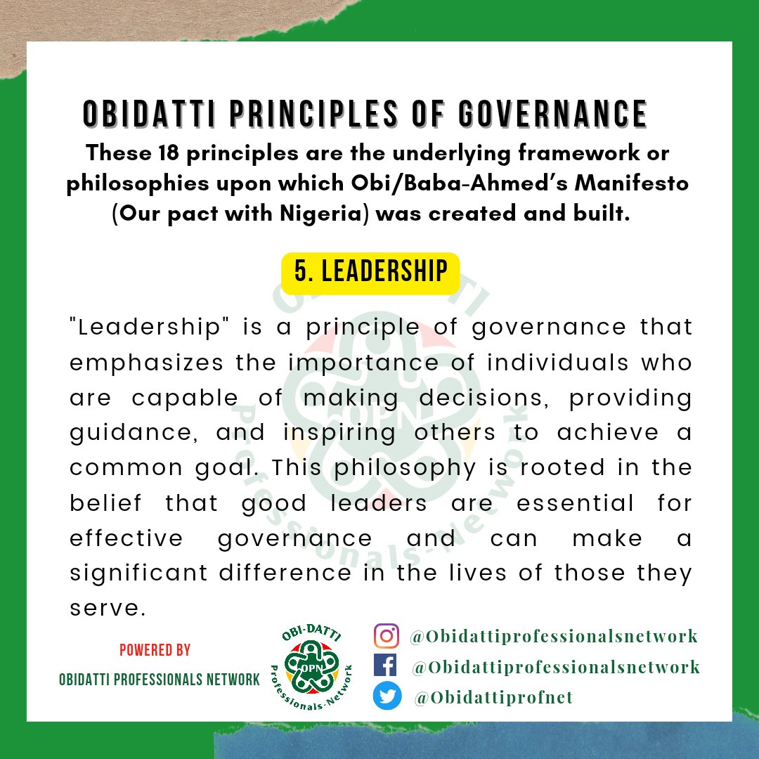 ObidattiProfNet's tweet photo. These 18 principles are underlying framework or philosophies upon which Obi/Baba-Ahmed,s Manifesto (Our pact with Nigeria) was created and built.. https://t.co/tLWgdaqJrz
