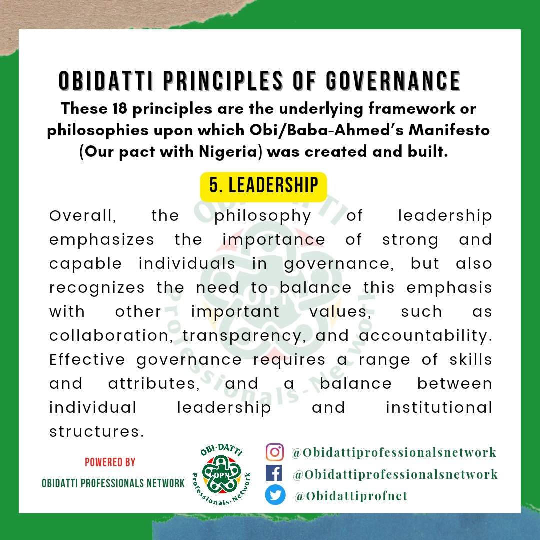 ObidattiProfNet's tweet photo. These 18 principles are underlying framework or philosophies upon which Obi/Baba-Ahmed,s Manifesto (Our pact with Nigeria) was created and built.. https://t.co/FVIC4FAXxN