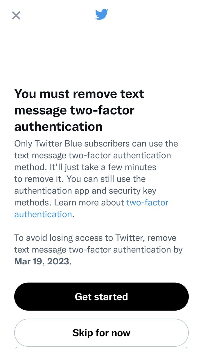 camillebonds's tweet photo. Apparently this is the week for tech companies to lose their minds. @twitter this is ridiculous.  #TwoFactorAuthentication https://t.co/foTlMXiugv