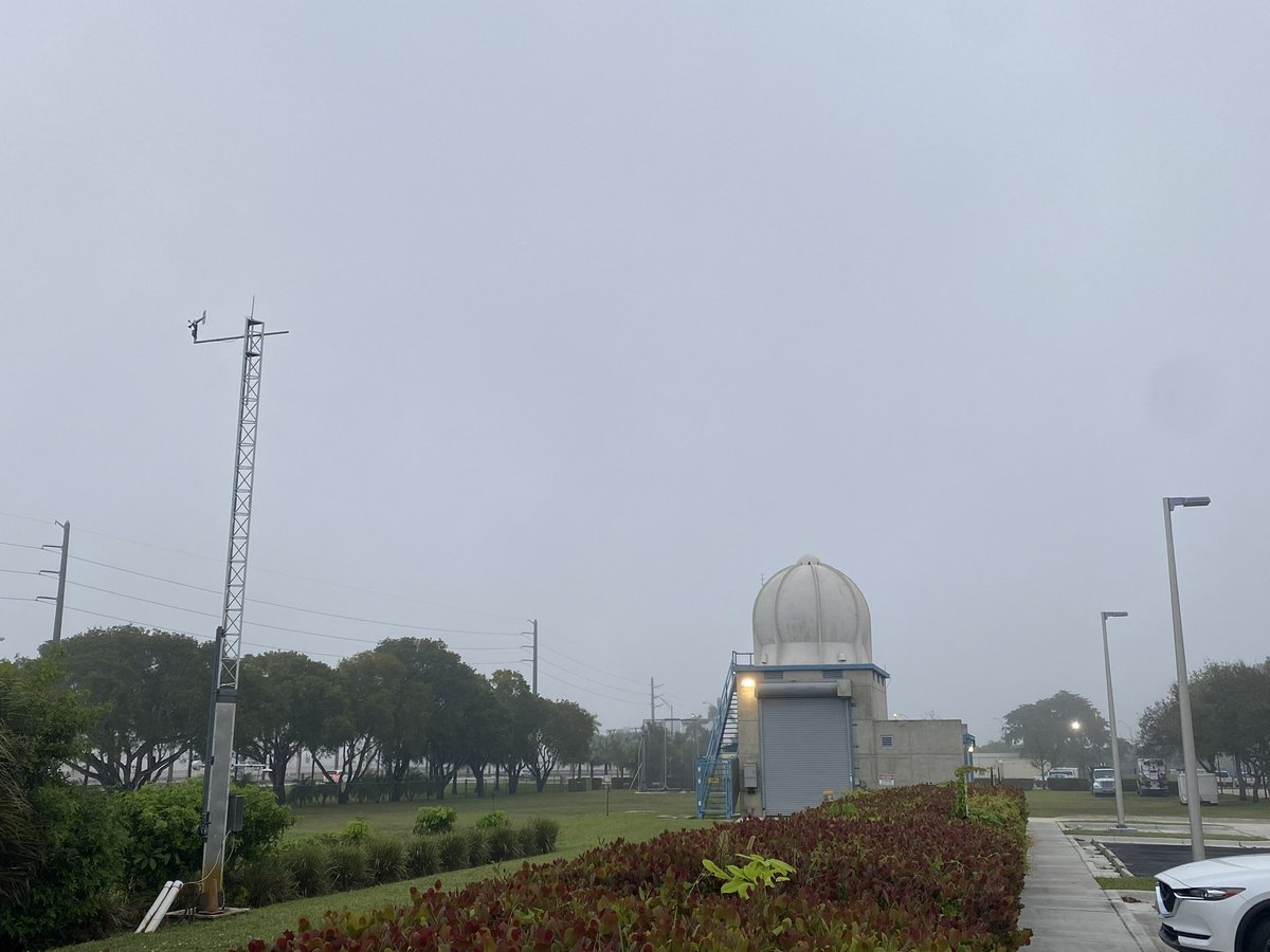 NWSMiami's tweet photo. 2/18 at 7am - Starting off our morning with widespread fog and a cool and refreshing mist. A cloudy and breezy day is forecast for South Florida as a cold front continues to sweep away from our region. #flwx https://t.co/M8gSvtKj0i