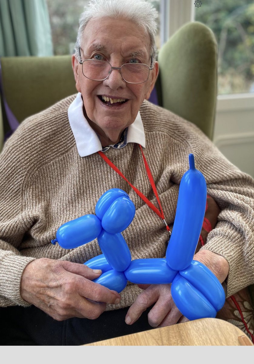 CoxonGeorge's tweet photo. @Agincare @AlyMcKechnie @TOMNetworkUK @vicrayner @AliBrice @Justacarehomeg1 @devoncarehomes @Highbroomcare @HerefordshireCH @margotwhittak12 @N_Wilson94 @louisebrady17 @oakallsproduce @PeetAnita @geoffreydcox @rashielee @YSManson1 @PeninsulaCare1 @FawnHarradHyde @CRuthMcM More #cakesincarehomes sharing Norman’s big day at #pottlescourt.  What better way to mark your birthday than with a #personcentredcake &amp; an blue inflatable balloon poodle.  Priceless 😍 @Shashibalain @RichardJJJacobs @imcalledkateh @rightsforresid2 @JohnCampaign @EpicExminster https://t.co/8NdhdW33OW