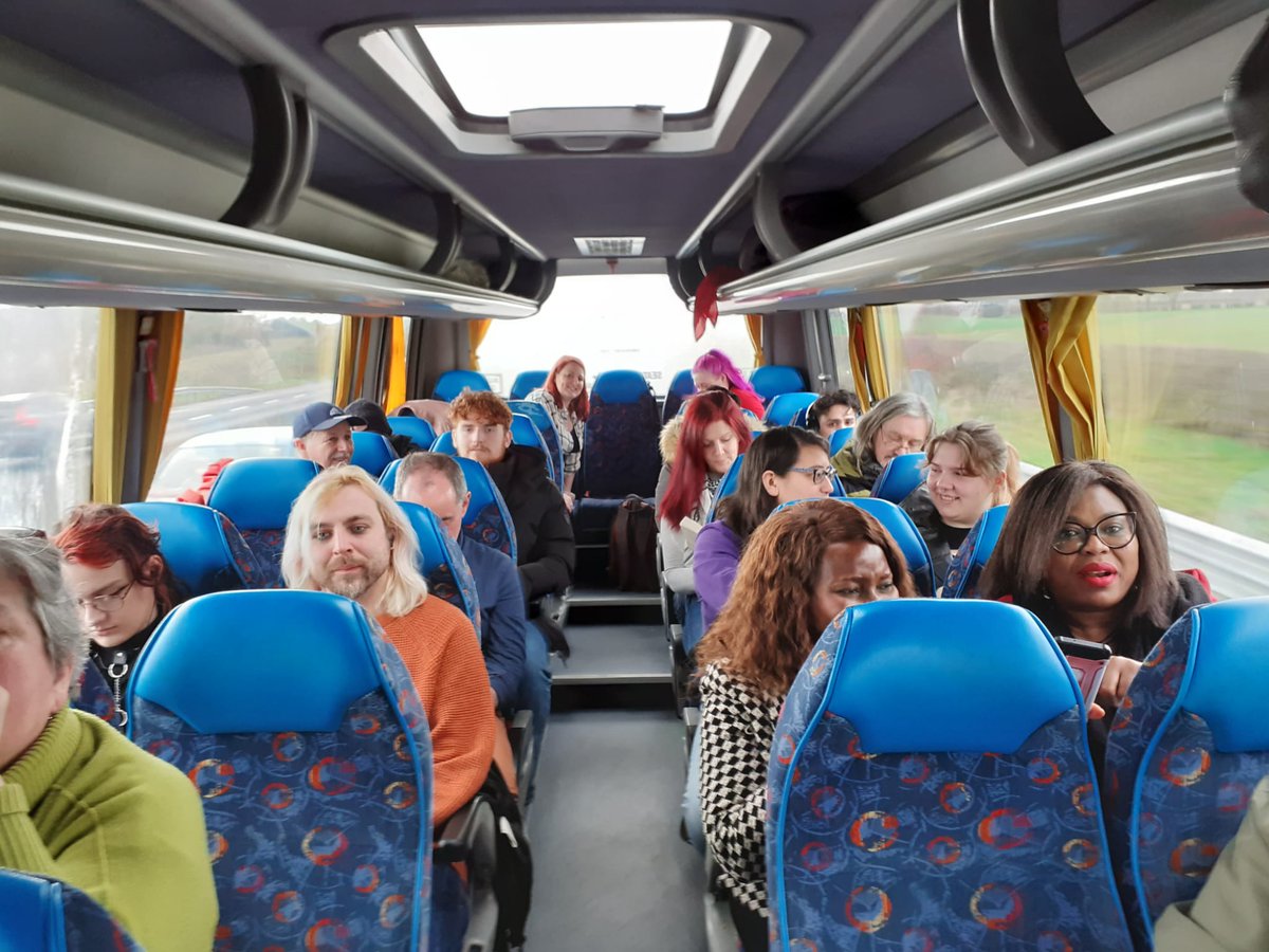 AdriennePBPA's tweet photo. Packed bus from #Carlow and #Kilkenny today for the Ireland For All anti-racist march! #migrantswelcome #racistsnot
@UnitedARacism @LeCheileDND ✊🏾❤️✊🏼 https://t.co/DFAl9ouIsB