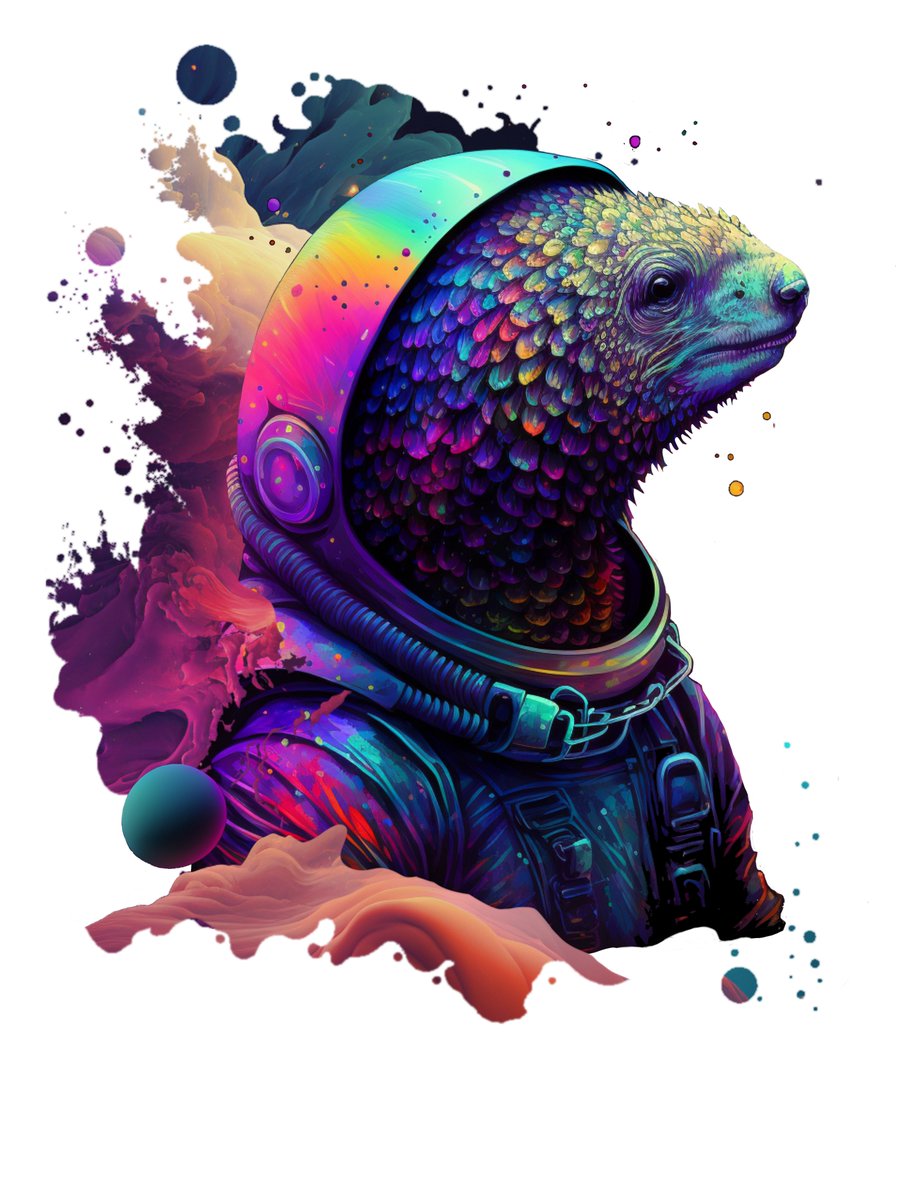 Pangolins are one of the most trafficked animals on Earth, so it makes sense that this guy would try and find refuge in space.

#pangolin #art #animalart #space #animalastronaut #spaceart #clothing #buyonegetonetree #digitalart #colourful #cute #pangolinart