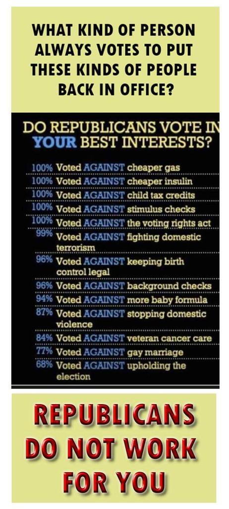 Look at the record of Republicans including <a href="/RepJackBergman/">Rep. Jack Bergman</a>. They are not working for constituents like us! In addition, we must remember their responsibility for the #Jan6thInsurrection. #HoldRepublicansAccountable
#RepublicansAreDestroyingAmerica #DefundBergman