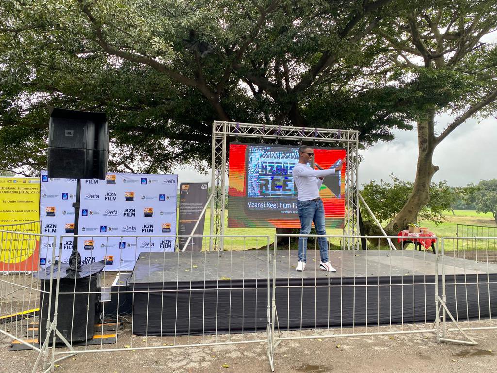FilmInKZN's tweet photo. Our very own Marketing & Communications Managers Mu Ngcolosi shares KZN Film offerings and encourages the audience to pursue careers in film.
#KZNFilm
#URFF https://t.co/dQ3p0UlEKb