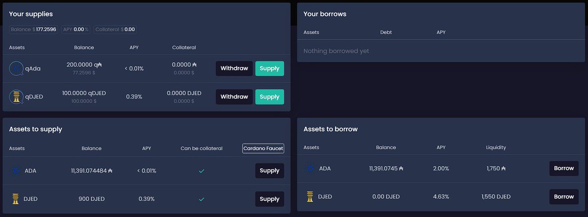 liqwidfinance's tweet photo. So who is ready to lend, borrow and earn interest on $DJED (plus juicy yield farming APY) using Liqwid’s autonomous liquidity markets? 

#Cardano $ADA https://t.co/feUJTNnkUs