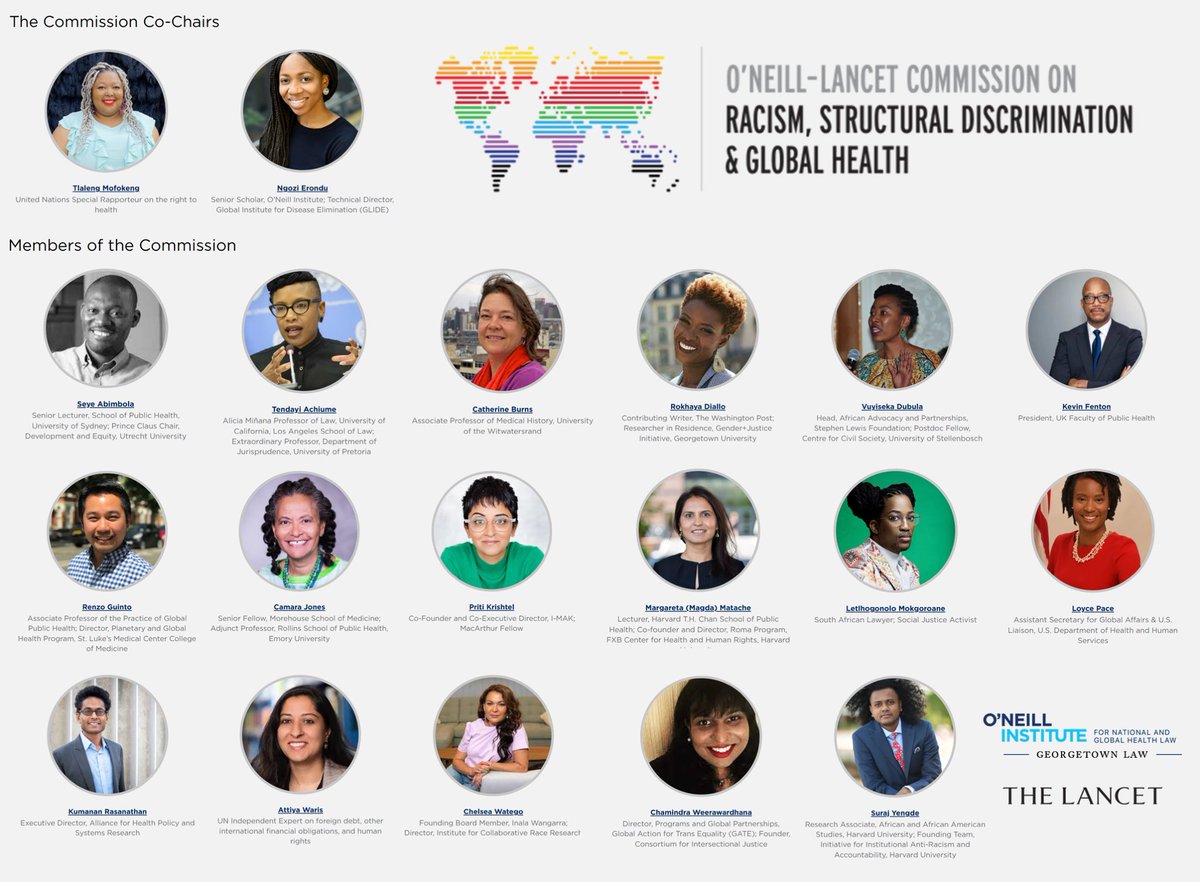 Ngozi (@udnore) on Twitter photo What an honour it is to finally announce the commissioners of <a href="/oneillinstitute/">O'Neill Institute</a> -<a href="/TheLancet/">The Lancet</a> Commission on #Race Structural Discrimination & #GlobalHealth. I admire each of these dynamic leaders.
Blessed to Chair this with my sister <a href="/drtlaleng/">Dr Tlaleng Mofokeng</a>
#Trailblazing #groundbreaking What an honour it is to finally announce the commissioners of <a href="/oneillinstitute/">O'Neill Institute</a> -<a href="/TheLancet/">The Lancet</a> Commission on #Race Structural Discrimination & #GlobalHealth. I admire each of these dynamic leaders.
Blessed to Chair this with my sister <a href="/drtlaleng/">Dr Tlaleng Mofokeng</a>
#Trailblazing #groundbreaking