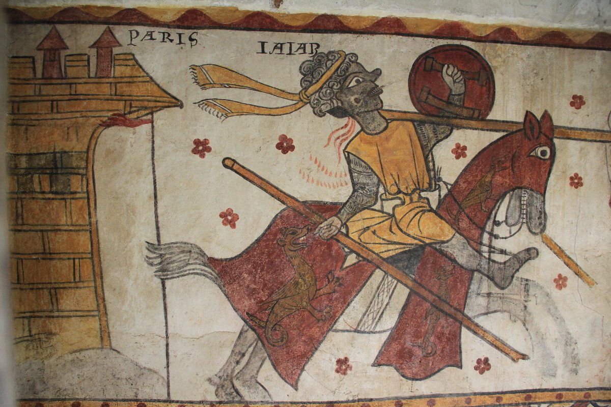 grpmurale's tweet photo. #1samedi1peinture Mort du géant Isoré devant les murs de #Paris, peintures murales de la tour #Ferrande de #Pernes-les-Fontaines (#Vaucluse ), entre 1323 et 1331 (https://t.co/HnmaL2CVWl ) #peinturesmurales #teampat #teammedievistes https://t.co/VhL8AgJGjN