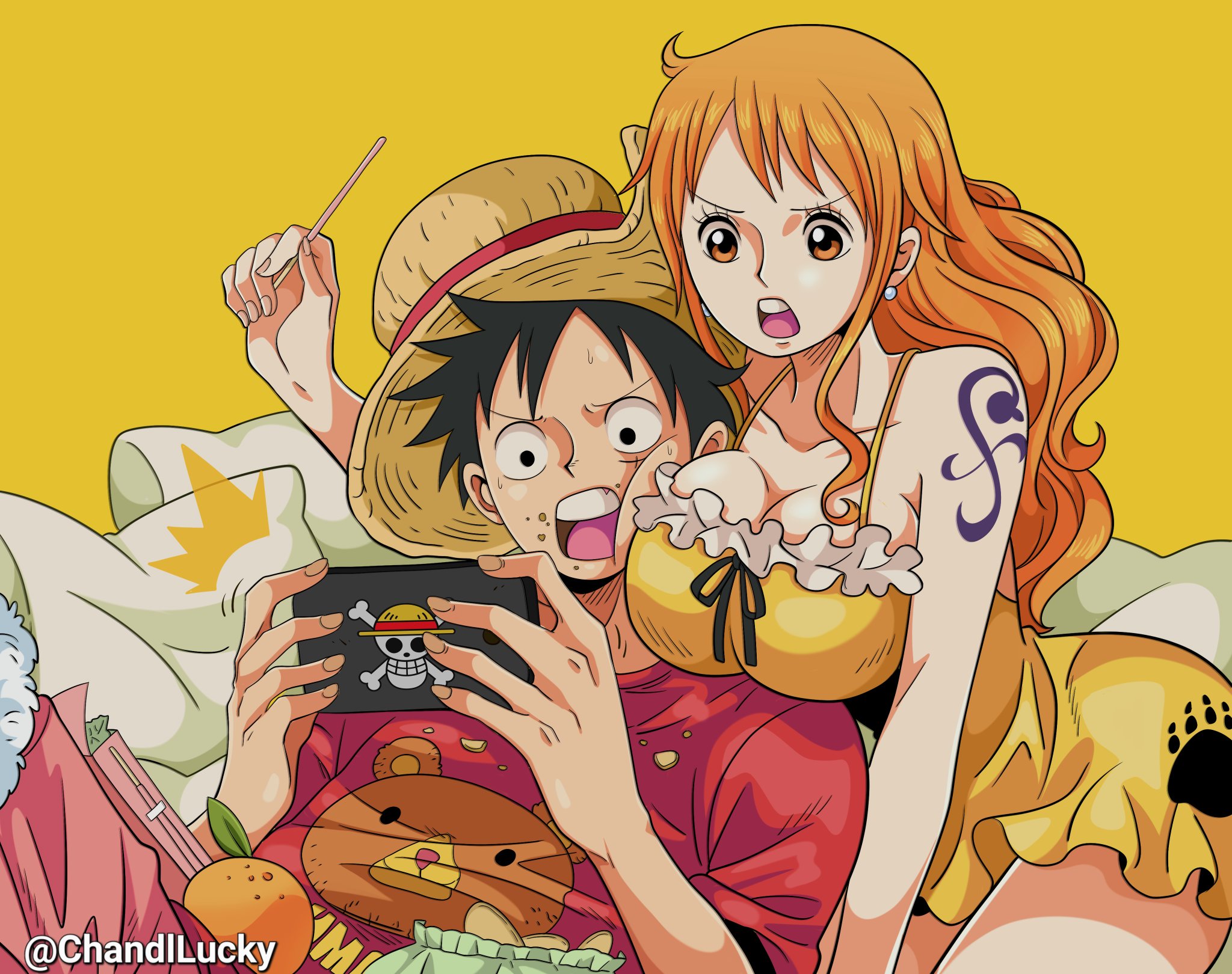 Nami & Luffy 💕 art by @ChandlLucky : r/OnePiece