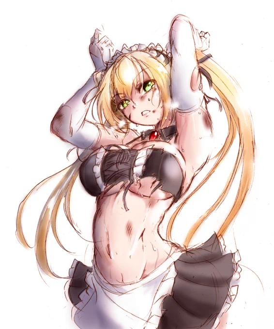 新環境試験中 #よその子 #メイド服 #ボロ絵  