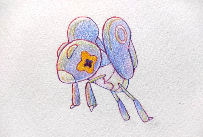 色鉛筆でマメバッタ、エクスレッグ#ポケモンSV #ポケモンイラスト図鑑 