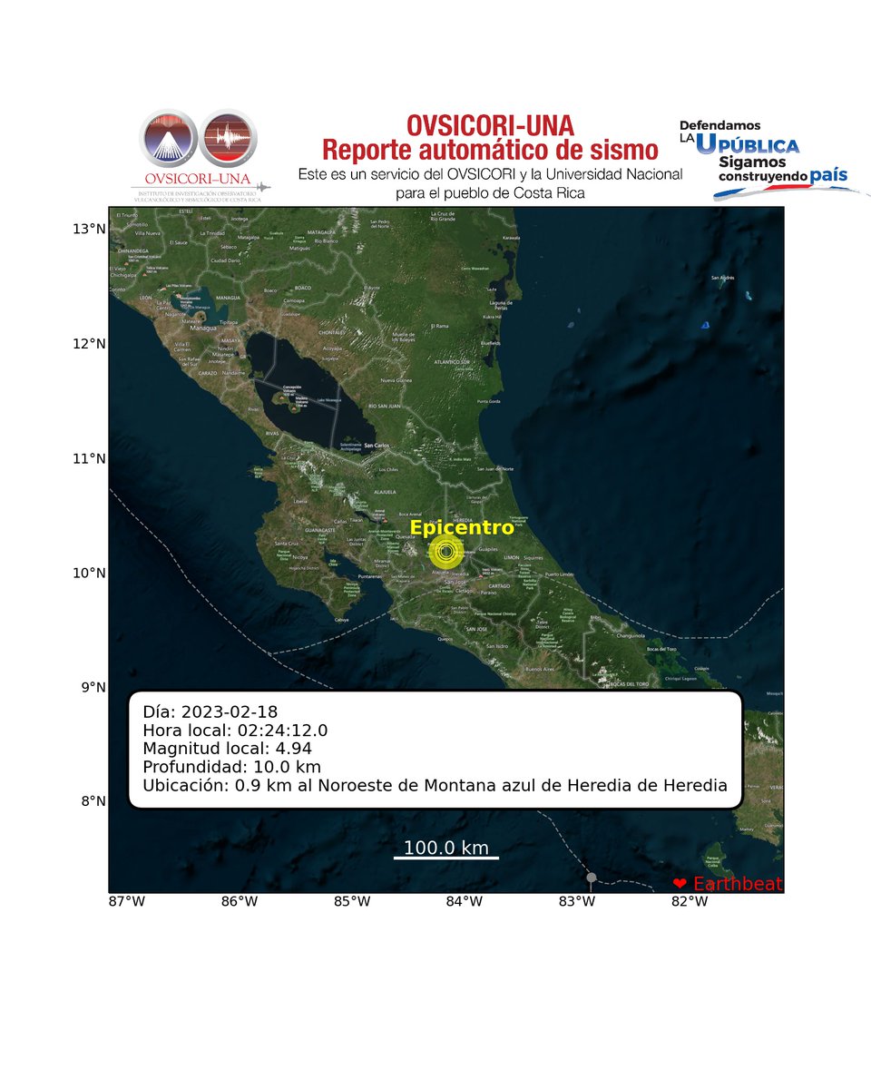 OVSICORI_UNA's tweet photo. 2023-02-18 02:24:12.0, Mag:4.94, Prof: 10.0, Epicentro: 0.9 km al Noroeste de Montana azul de Heredia de Heredia. #ovsicori #SomosUNA #SismoCR #Temblor #TemblorCR #Terremoto https://t.co/8G5ZSFdOQU