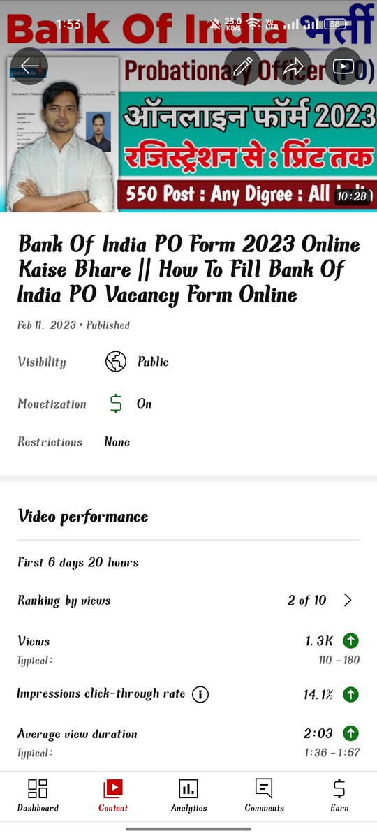 Indianrajtech's tweet photo. My @YouTube channel views Down day by day because of this. We upload this video 11feb2023 but Notification comes 18feb. Why @TeamYouTube my channel face this problem? I'm very disappointed so please check my channel problem
Channel:- https://t.co/goOq3BybHa https://t.co/w8xd7zUc5I