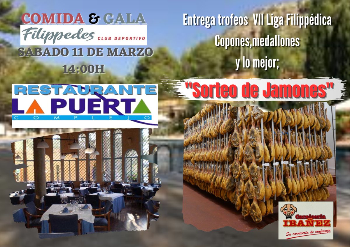 cdfilippedes's tweet photo. Haciéndonos eco de las peticiones de los componentes del Club Filippedes, en el mes de marzo se procederá a la entrega de 5 jamones entre todas las socias/os 2023 😀

#campinglaPuerta 
#CarniceríaIbáñezCalasparra
#vb_train https://t.co/lk8fyQyGEC
