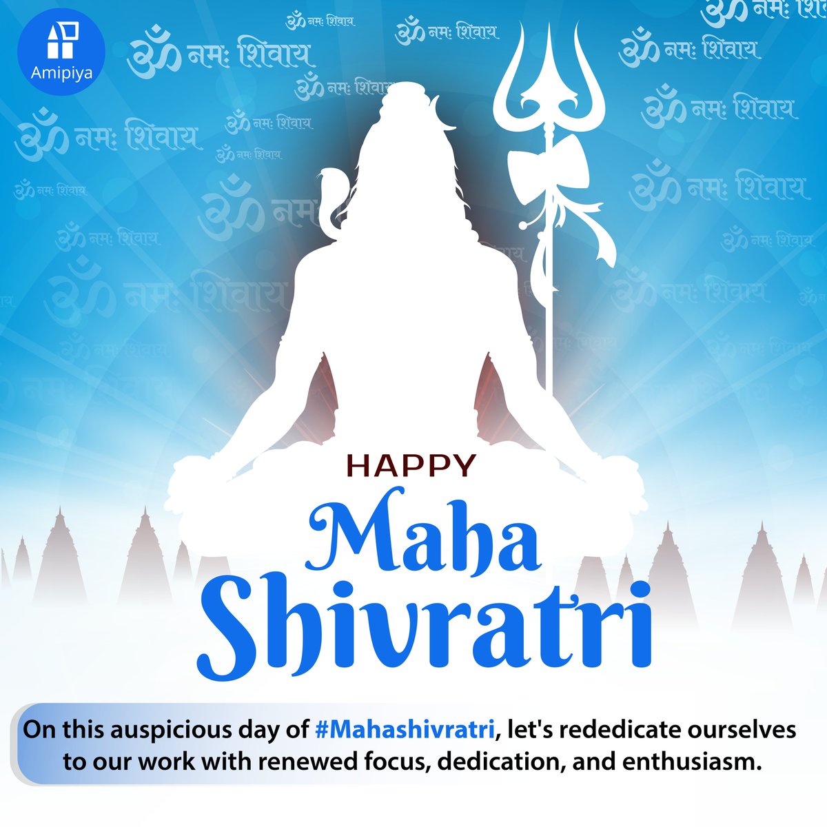 AmipiyaTechsoft's tweet photo. May the blessings of Lord Shiva fill your life with joy, peace, and prosperity. Wishing you all a very Happy #Mahashivratri #HarHarMahadev https://t.co/D9dppi3ZrQ