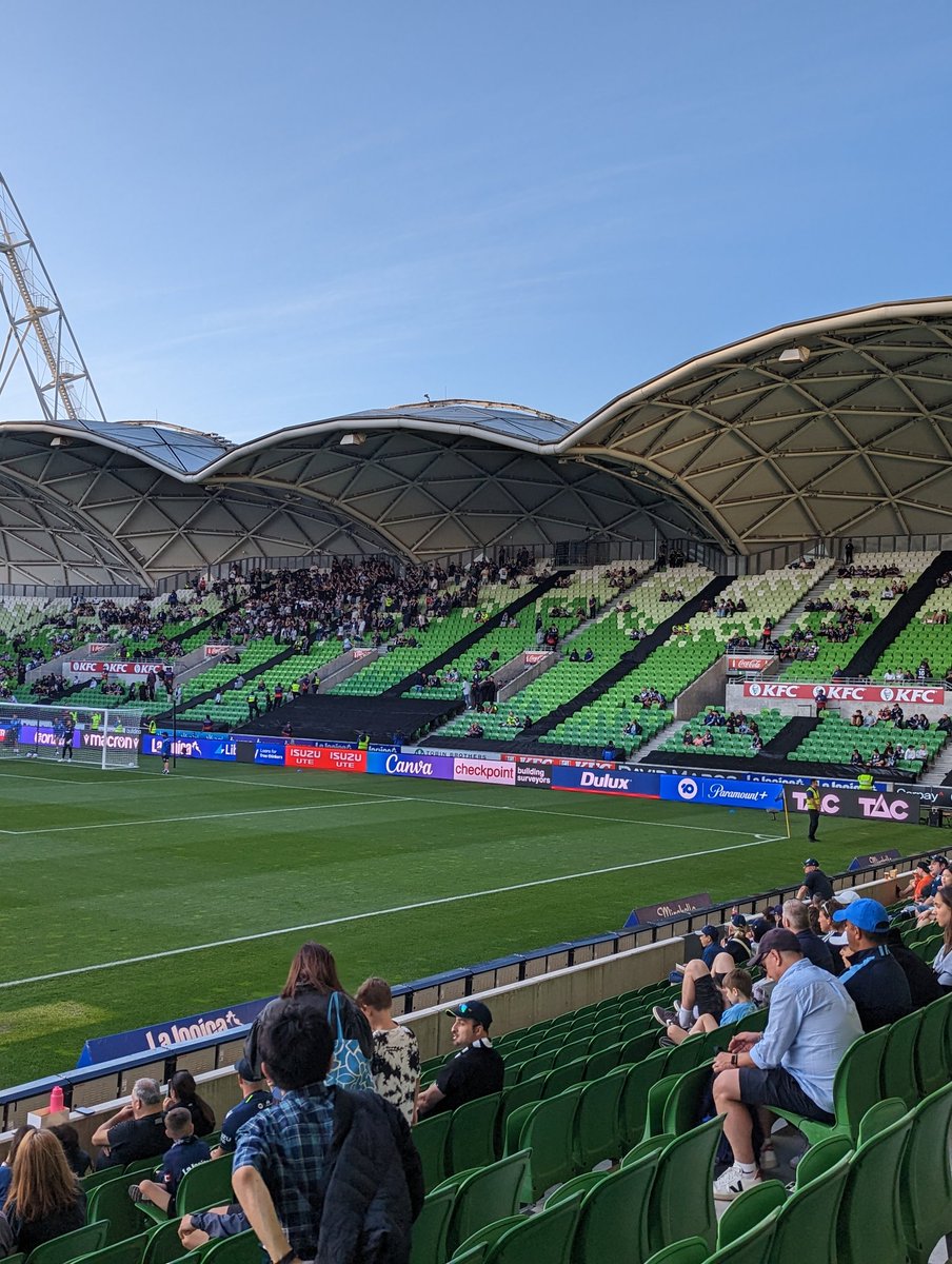 I know the club needed to be punished but the game can't afford to kill off Victory support.
This is the lowest crowd I've ever seen for a @gomvfc hosted derby. Lucky if there will be 8k here. @aleaguemen @FootballAUS your collective punishment is killing us.
#MVCvMCY