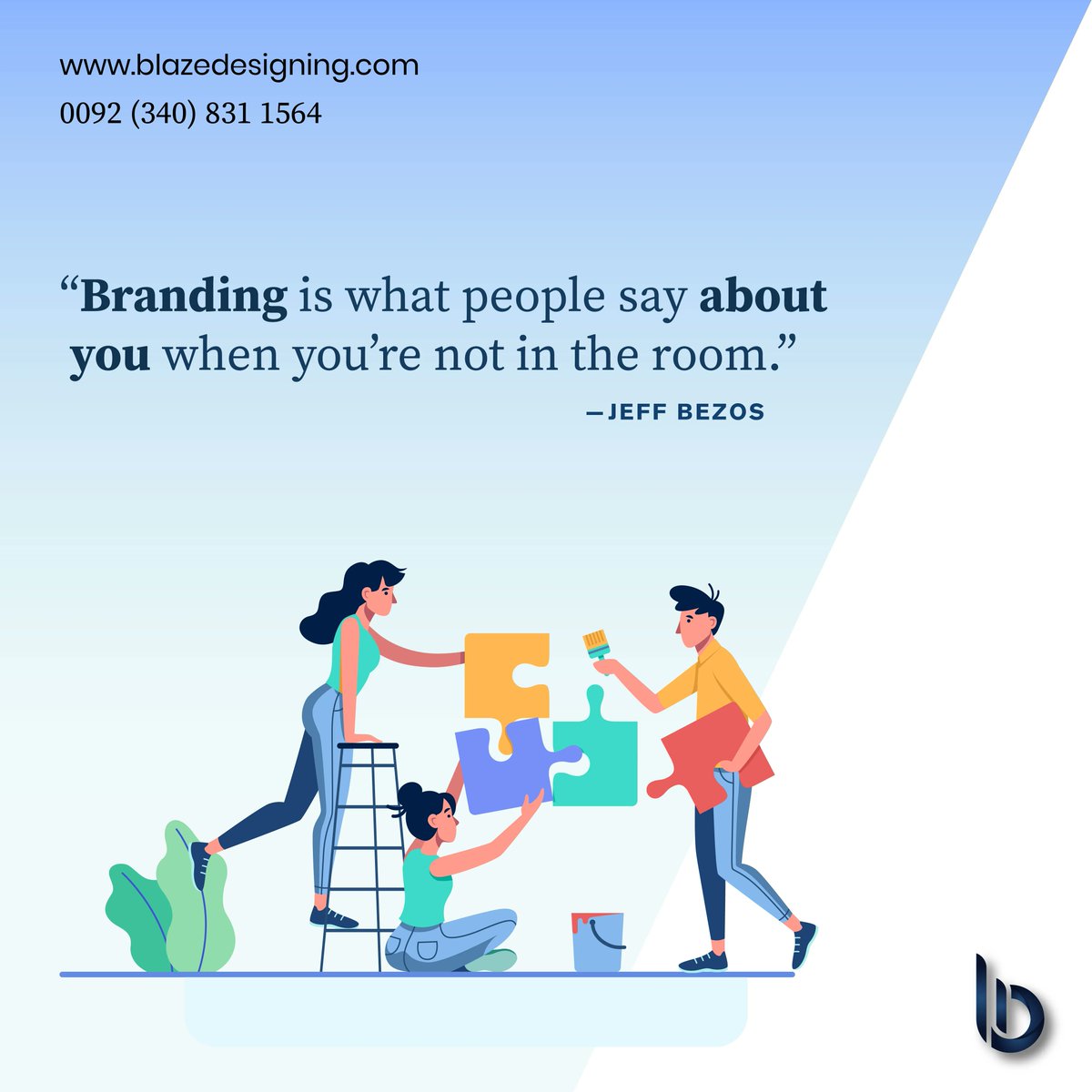 BlazeDesigning's tweet photo. A brand is much more than a name, logo and tagline. Your brand must represent:

- Who you are?
- What you stand for?
- How you're different from your competitors?

Are you looking for someone to build your brand reputation?
https://t.co/wTPDxIGROB
+92 340 8311564

 #branding https://t.co/ijB56r2rgi