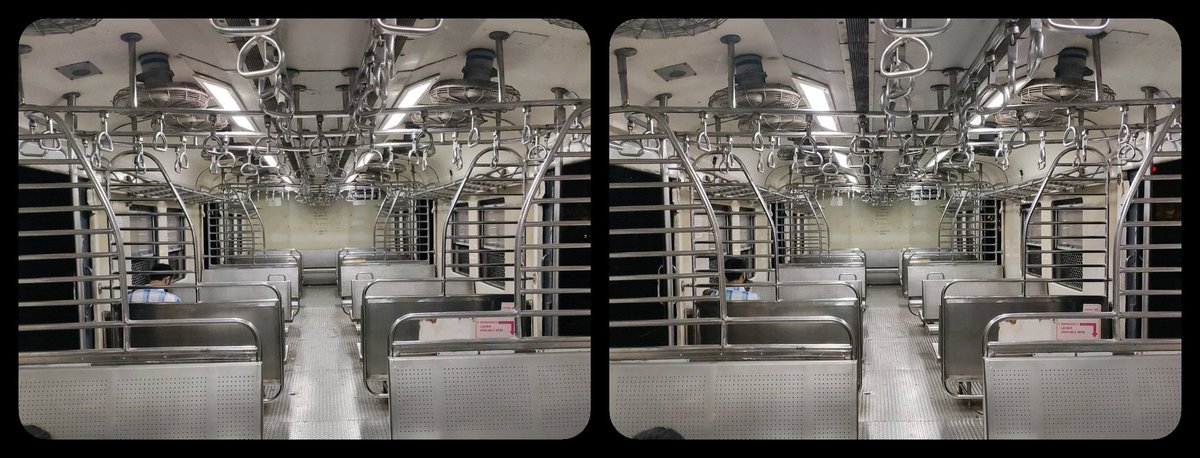 3d_india's tweet photo. Mumbai Local! 

Stereoscopic 3D cross eye view. 

Saturday for 3D stereoscopy. 

Share your 3d  stereoscopic photography using hashtag #3DSaturdayStereo

Not an #AIArt but #HIArt 🤪

#3ds #stereoscopic #Mumbai #Mahashivratri #stereoscopy #3d #Artist https://t.co/Ka1kv9O3r7